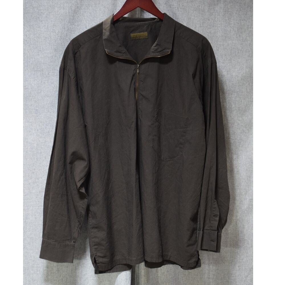 Panini Made in Italy Brown Half-Zip Collared Shirt Men’s Size XL